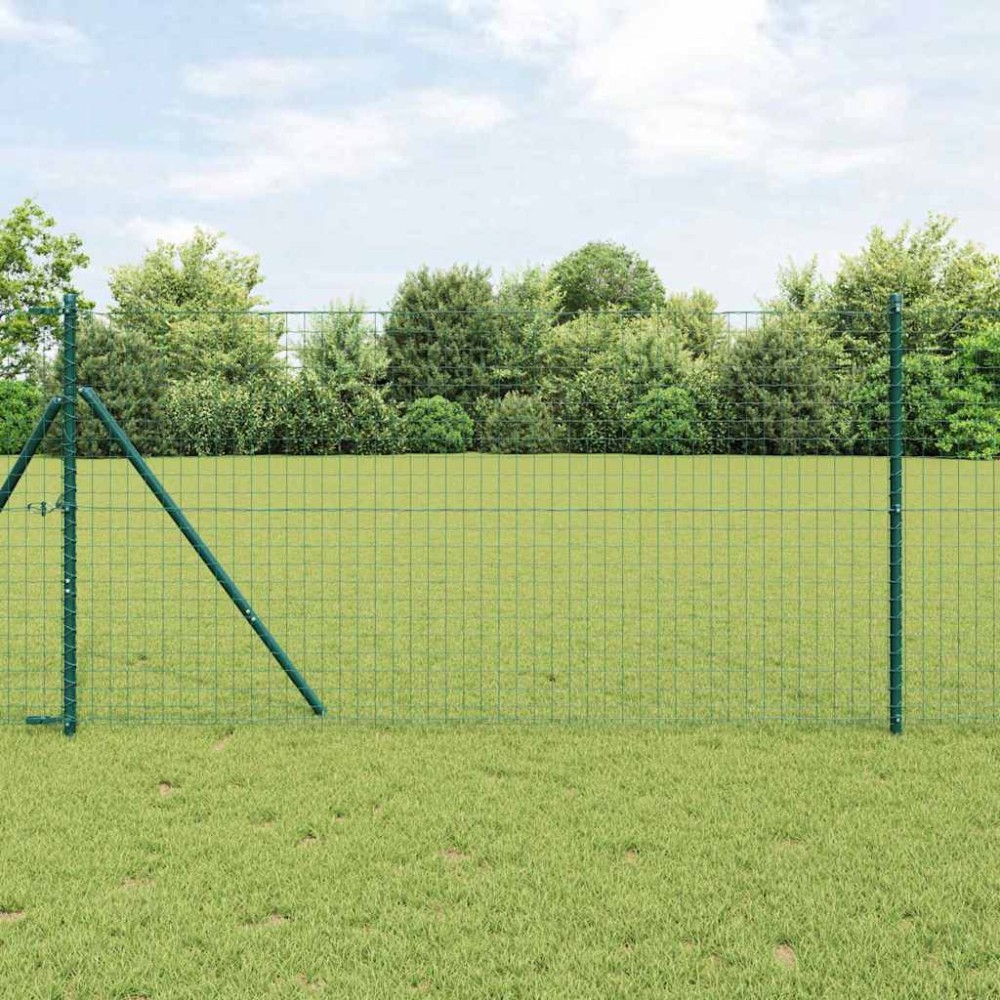 vidaXL Stâlpi de Gard 2 pcs Verde 180 cm Oțel vopsit în pulbere