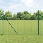 vidaXL Stâlpi de Gard 2 pcs Verde 210 cm Oțel vopsit în pulbere vidaXL Stâlpi de Gard 2 pcs Verde 210 cm Oțel vopsit în pulbere