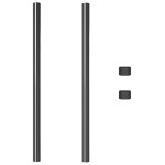 vidaXL Stâlpi de Gard 2 pcs Gri 100 cm Oțel vopsit în pulbere
