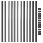 vidaXL Stâlpi de Gard 12 pcs Gri 110 cm Oțel vopsit în pulbere