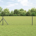 vidaXL Stâlpi de Gard 12 pcs Gri 120 cm Oțel vopsit în pulbere