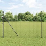 vidaXL Stâlpi de Gard 2 pcs Gri 200 cm Oțel vopsit în pulbere