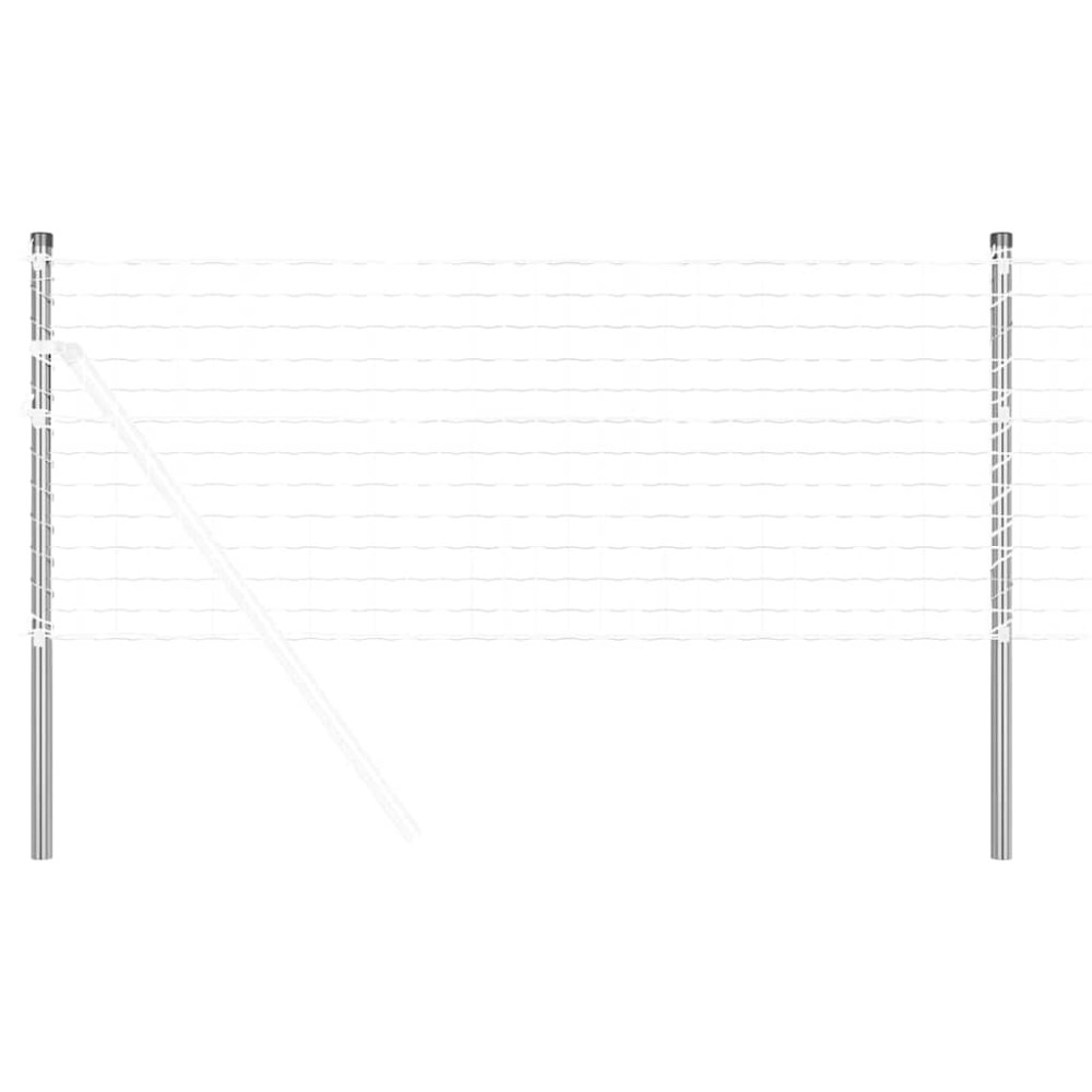 vidaXL Stâlpi de Gard 2 pcs Argintiu 90 cm Oțel galvanizat
