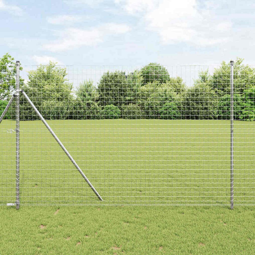 vidaXL Stâlpi de Gard 2 pcs Argintiu 200 cm Oțel galvanizat