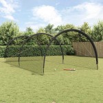 vidaXL Baseball și Softball Negru 702 x 369,5 x 243,5 cm Poliester vidaXL Baseball și Softball Negru 702 x 369,5 x 243,5 cm Poliester