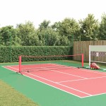 vidaXL Rețea de tenis Manual Negru și roșu 396 x 92 x 87 cm Poliester vidaXL Rețea de tenis Manual Negru și roșu 396 x 92 x 87 cm Poliester