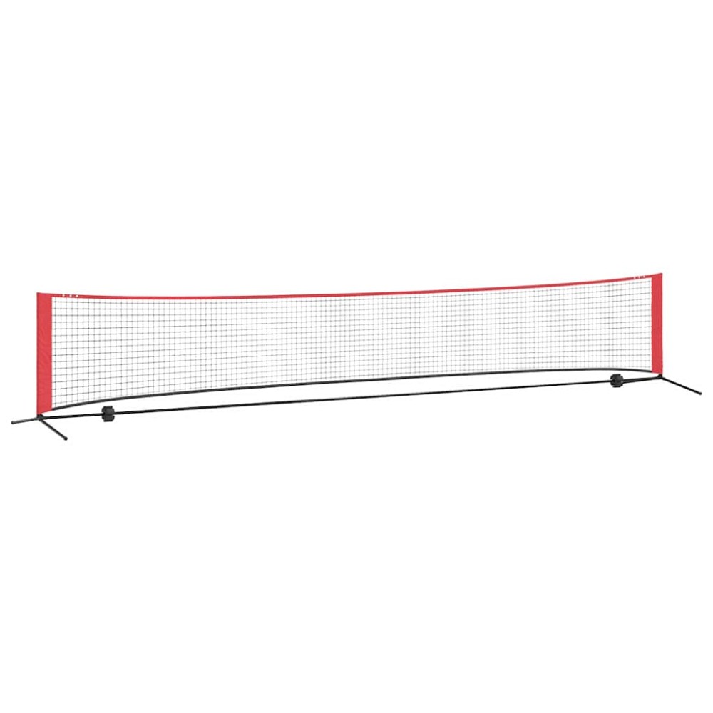 vidaXL Rețea de tenis Negru și roșu 494.5 x 90 x 87 cm Poliester
