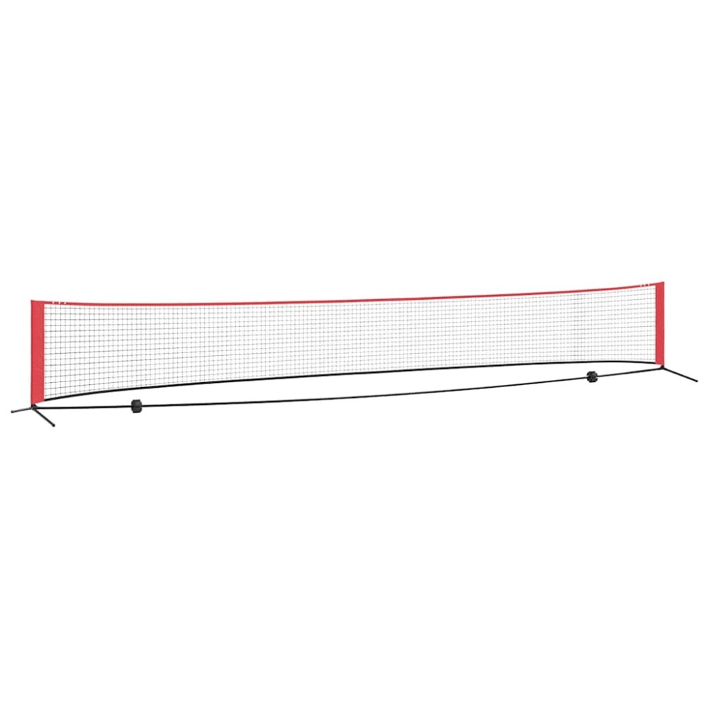 vidaXL Rețea de tenis Negru și roșu 595 x 90.5 x 87 cm Poliester