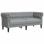 vidaXL Canapea Chesterfield Altele Gri deschis 182.5 x 74.5 x 74.5 cm