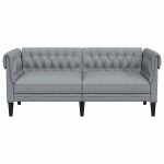 vidaXL Canapea Chesterfield Altele Gri deschis 182.5 x 74.5 x 74.5 cm