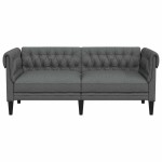 vidaXL Canapea Chesterfield Gri închis 182.5 x 74.5 x 74.5 cm țesătură