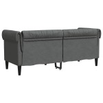 vidaXL Canapea Chesterfield Gri închis 182.5 x 74.5 x 74.5 cm țesătură