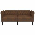 vidaXL Canapea Chesterfield cu pernă Maro 182.5 x 74.5 x 74.5 cm