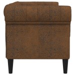vidaXL Canapea Chesterfield cu pernă Maro 182.5 x 74.5 x 74.5 cm