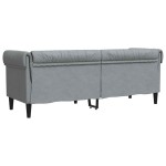 vidaXL Canapea Chesterfield Altele Gri deschis 201.5 x 74.5 x 74.5 cm