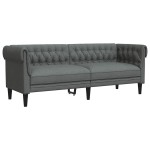 vidaXL Canapea Chesterfield Gri închis 201.5 x 74.5 x 74.5 cm țesătură