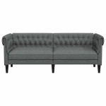 vidaXL Canapea Chesterfield Gri închis 201.5 x 74.5 x 74.5 cm țesătură