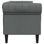 vidaXL Canapea Chesterfield Gri închis 201.5 x 74.5 x 74.5 cm țesătură