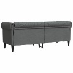 vidaXL Canapea Chesterfield Gri închis 201.5 x 74.5 x 74.5 cm țesătură