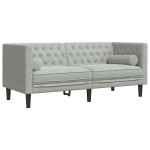 vidaXL Canapea Chesterfield Gri deschis 174 x 74.5 x 70.5 cm Catifea