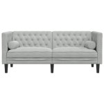 vidaXL Canapea Chesterfield Gri deschis 174 x 74.5 x 70.5 cm Catifea