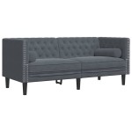 vidaXL Canapea Chesterfield Gri închis 174 x 74.5 x 70.5 cm Catifea