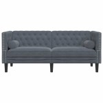 vidaXL Canapea Chesterfield Gri închis 174 x 74.5 x 70.5 cm Catifea