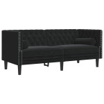 vidaXL Canapea Chesterfield Altele Negru 174 x 74.5 x 70.5 cm Catifea