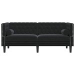 vidaXL Canapea Chesterfield Altele Negru 174 x 74.5 x 70.5 cm Catifea
