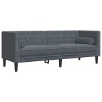 vidaXL Canapea Chesterfield Gri închis 194 x 74.5 x 70.5 cm Catifea