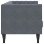 vidaXL Canapea Chesterfield Gri închis 194 x 74.5 x 70.5 cm Catifea