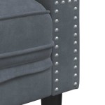 vidaXL Canapea Chesterfield Gri închis 194 x 74.5 x 70.5 cm Catifea