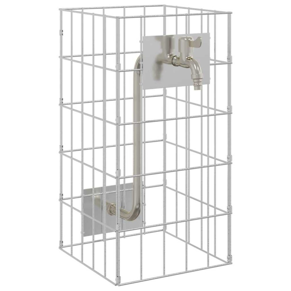 vidaXL Coloană Gabion Argintiu 25 x 25 x 50 cm Oţel inoxidabil