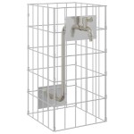 vidaXL Coloană Gabion Argintiu 25 x 25 x 50 cm Oţel inoxidabil