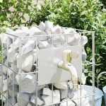 vidaXL Coloană Gabion Argintiu 25 x 25 x 50 cm Oţel inoxidabil