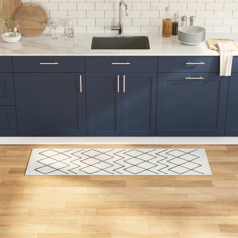 vidaXL Covor de bucătărie Alb 150 x 45 cm Catifea