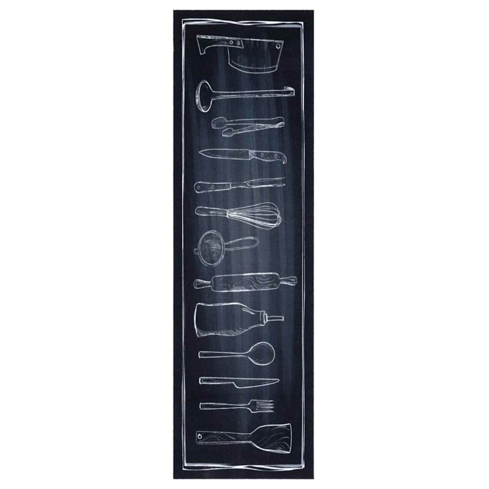 vidaXL Covor de bucătărie Negru 150 x 45 cm Catifea