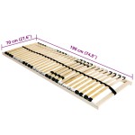 vidaXL Bază cu lamele Maro 70 x 190 cm Lemn de fag masiv