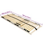 vidaXL Bază cu lamele Maro 100 x 190 cm Lemn de fag masiv