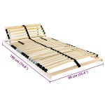 vidaXL Bază cu lamele cu headboard Manual Maro 90 x 190 cm Lemn vidaXL Bază cu lamele cu headboard Manual Maro 90 x 190 cm Lemn