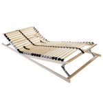 vidaXL Bază cu lamele cu headboard Maro 100 x 190 cm Lemn de fag masiv