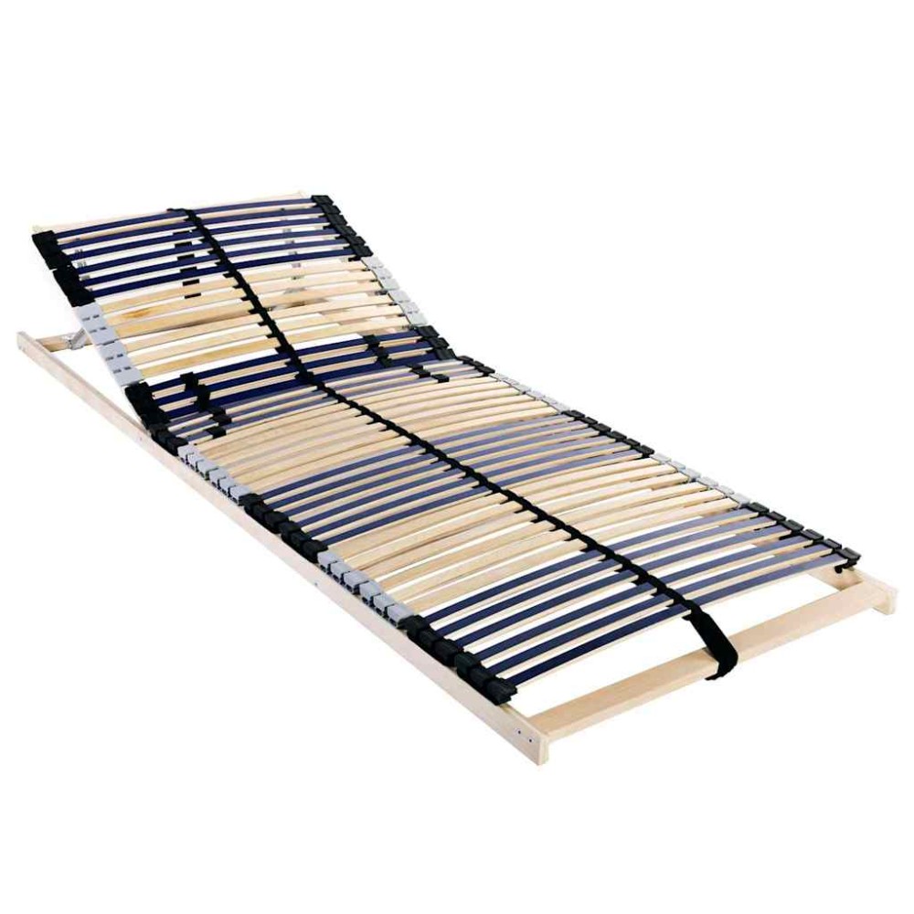 vidaXL Bază cu lamele Manual Maro 140 x 190 cm Lemn și plastic