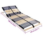 vidaXL Bază cu lamele Manual Maro 140 x 190 cm Lemn și plastic vidaXL Bază cu lamele Manual Maro 140 x 190 cm Lemn și plastic