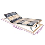 vidaXL Bază cu lamele Maro 80 x 190 cm Lemn de fag masiv