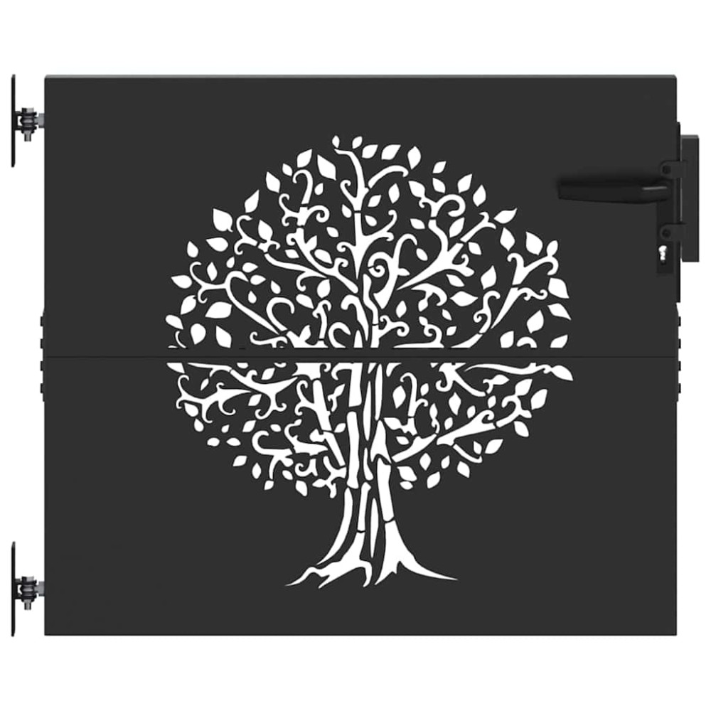 vidaXL Poartă de grădină Negru 100 x 100 cm Oțel vopsit în pulbere