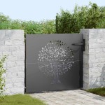 vidaXL Poartă de grădină Negru 100 x 100 cm Oțel vopsit în pulbere