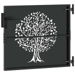 vidaXL Poartă de grădină Negru 100 x 100 cm Oțel vopsit în pulbere