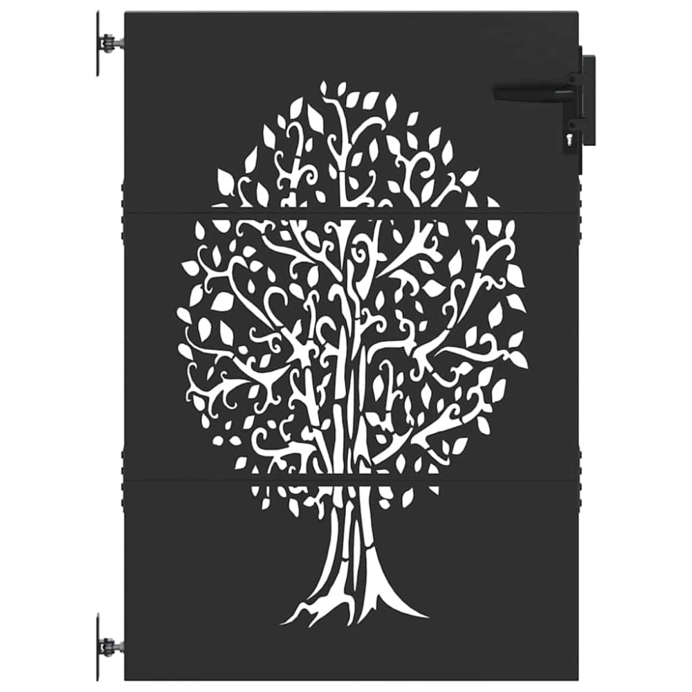 vidaXL Poartă de grădină Negru 100 x 125 cm Oțel vopsit în pulbere