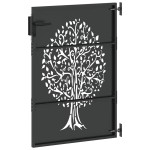 vidaXL Poartă de grădină Negru 100 x 125 cm Oțel vopsit în pulbere vidaXL Poartă de grădină Negru 100 x 125 cm Oțel vopsit în pulbere