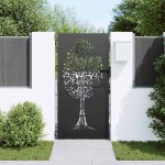 vidaXL Poartă de grădină Negru 100 x 175 cm Oțel vopsit în pulbere